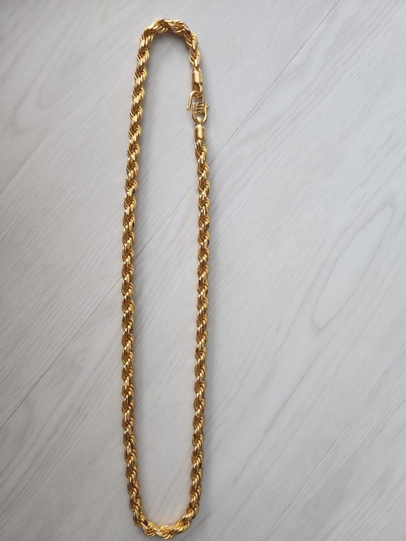 Gold rope sales chain necklace