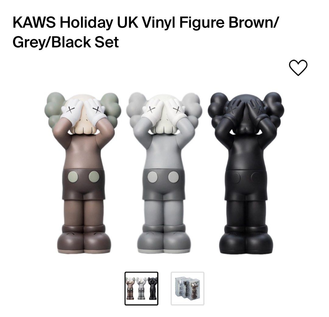 🔥 Kaws Holiday UK Vinyl Figure Brown Grey Black Set by ...