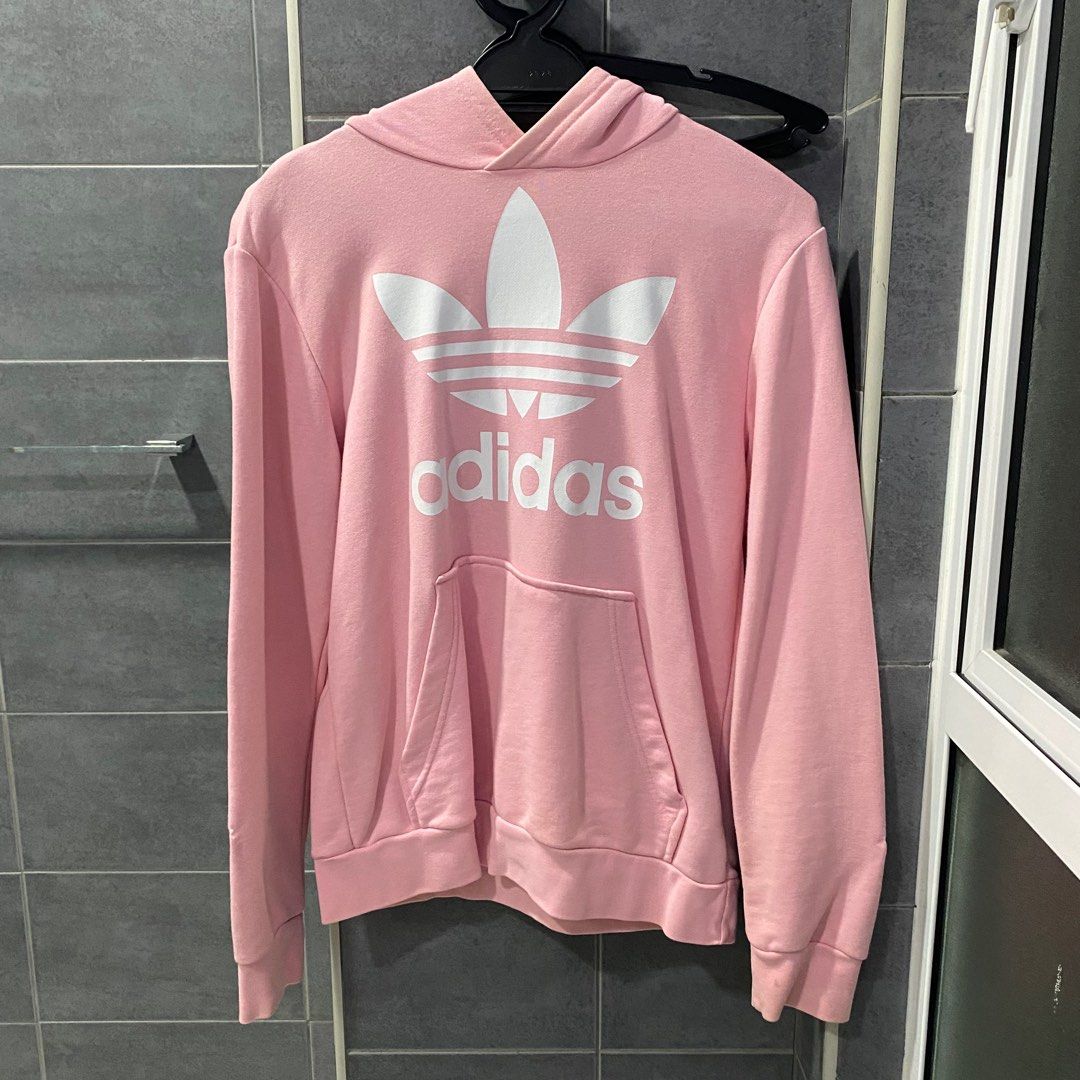 Light pink sales adidas trefoil hoodie