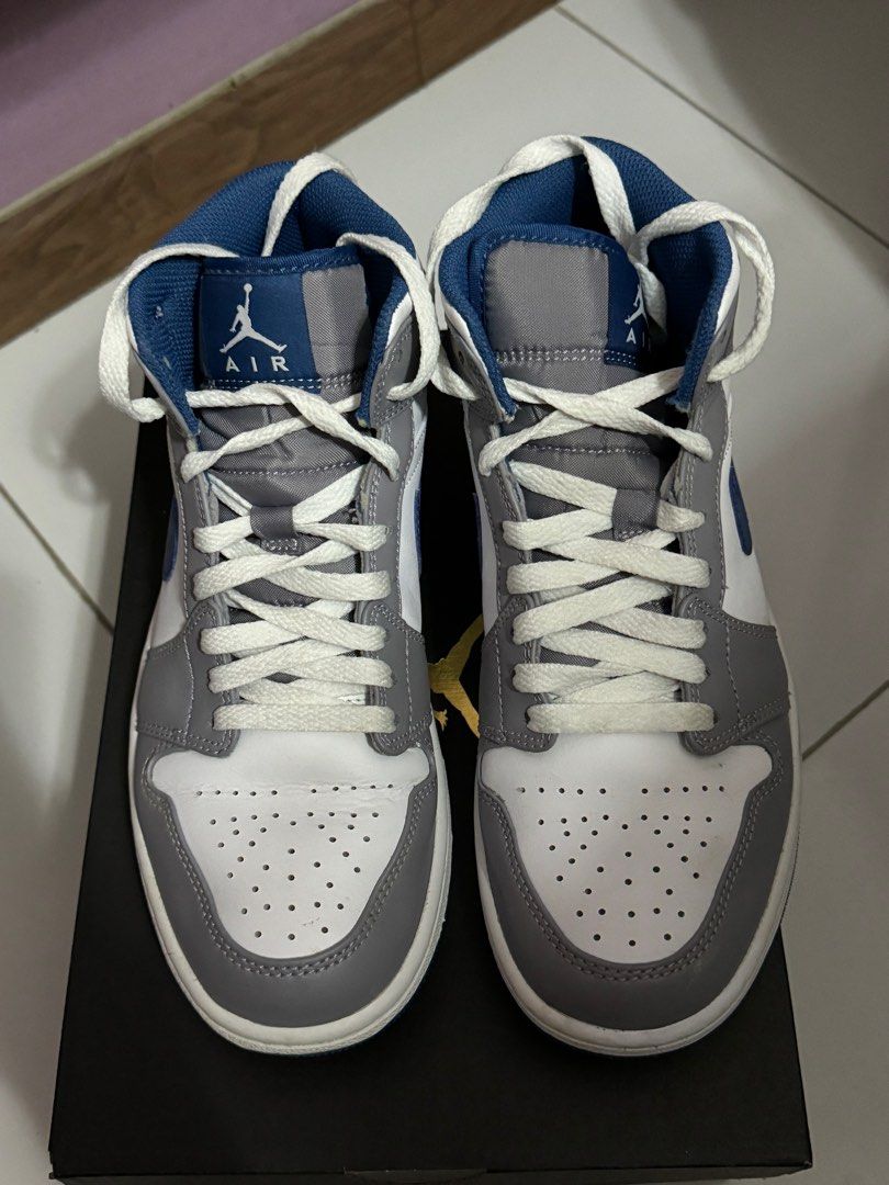 Air Jordan 1 Mid 'Cement True Blue' - Air Jordan - DQ8426 014