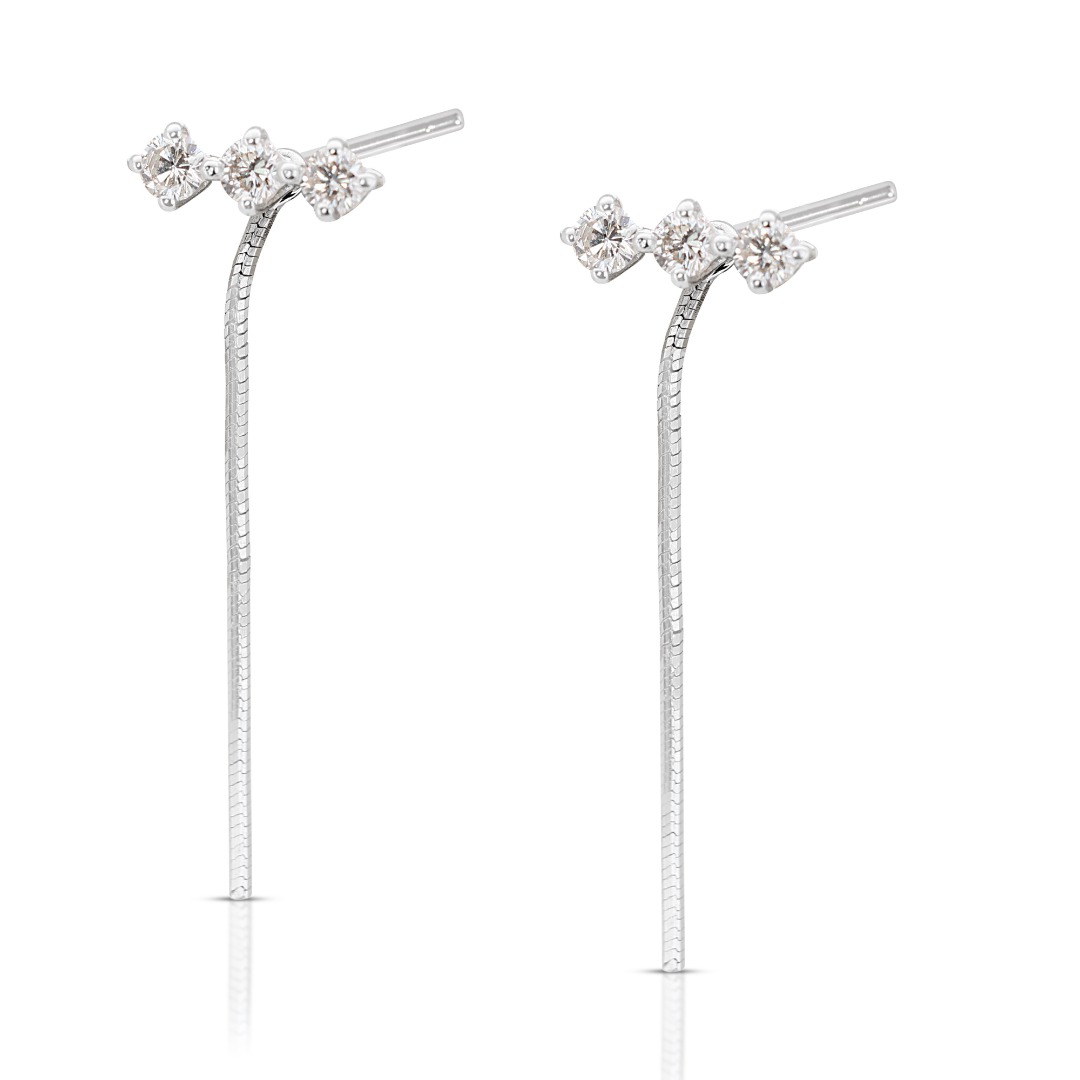 White single cheap stone earrings