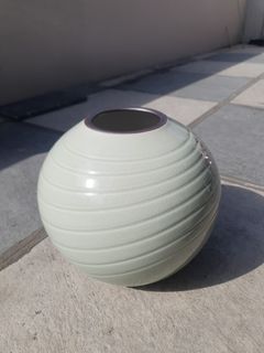 Vintage Art Deco Pottery Vase Celadon Glazed Color Ceramic Japan