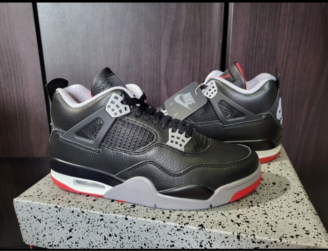 Authentic Air Jordan 4 Bred Reimagined US 9 Men s Fashion Footwear Sneakers on Carousell