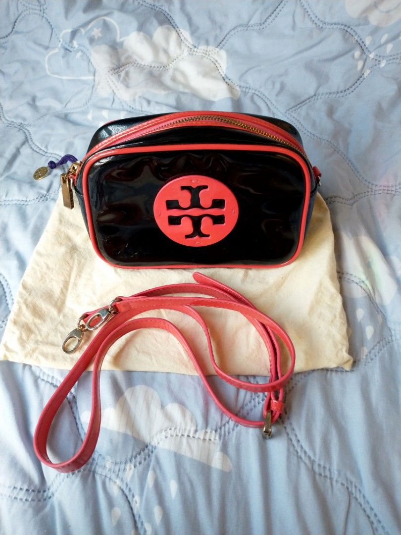 Authentic Tory Burch Multicolor Patent Leather Crossbody Bag