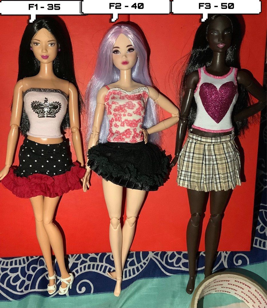 Barbie Fashions, Doll Clothing with 1 Top, 2 Dresses and