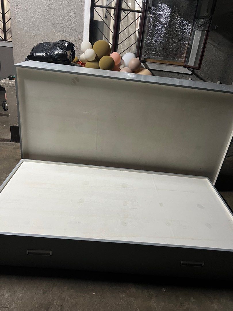 Bed frame with pull out (Category: Bed Frames & Mattresses) located in Quezon City. Submitted by jsm.prlvd (Listing ID 1290452971, Image 2). Description: Size 40 x 75 in with pullout bed no issue.