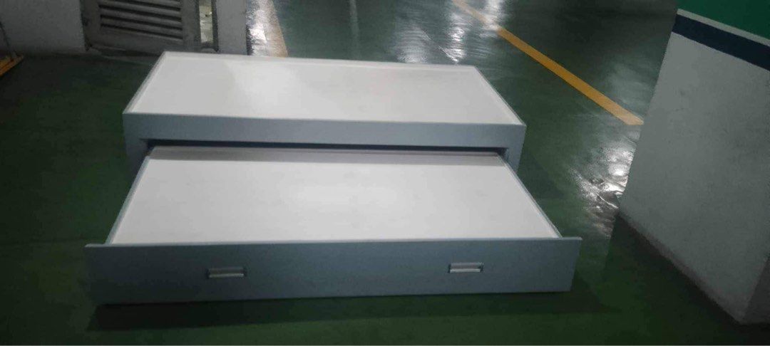 Bed frame with pull out (Category: Bed Frames & Mattresses) located in Quezon City. Submitted by jsm.prlvd (Listing ID 1290452971, Image 3). Description: Size 40 x 75 in with pullout bed no issue.