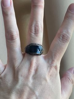 Brass ring with black inlay