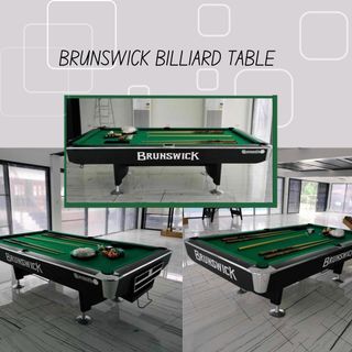 BRUNSWICK BILLIARD TABLE WITH COMPLETE ACCESSORIES