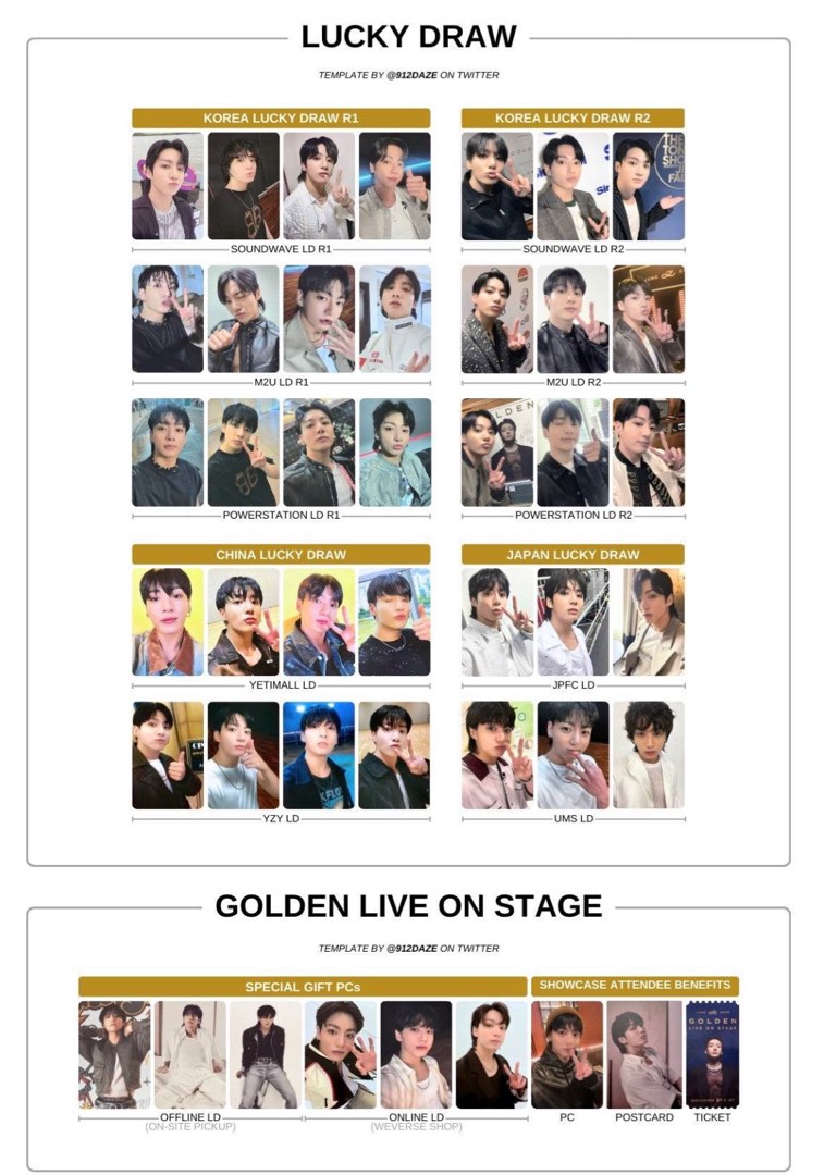 BTS JUNGKOOK GOLDEN TARGET WALMART UMS WVS SW M2U KOREA CHINA