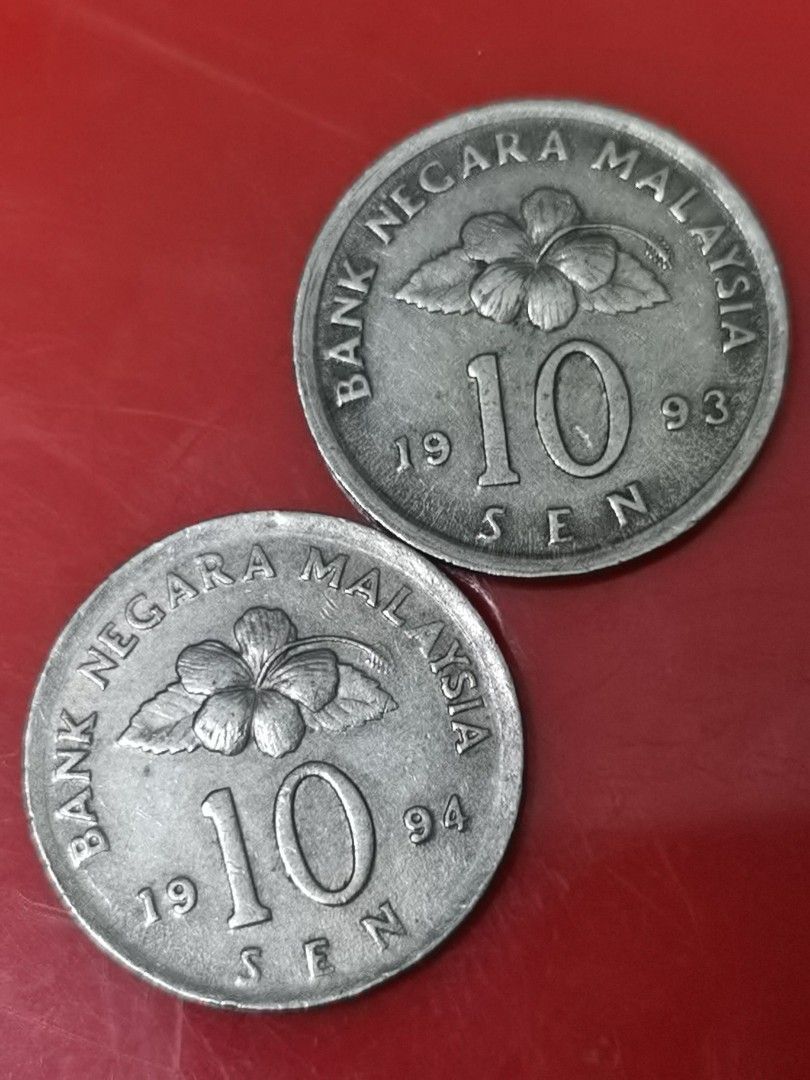C293: 1994 & 1993 Malaysia 10 Sen Coins Key Date & Semi-key Date - 2 ...