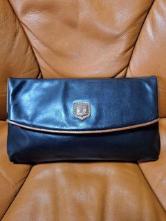 Celine black leather clutch bag second bag