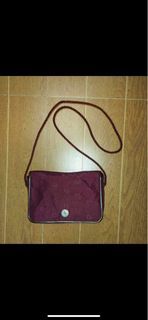 Christian Dior red canvass sling bag