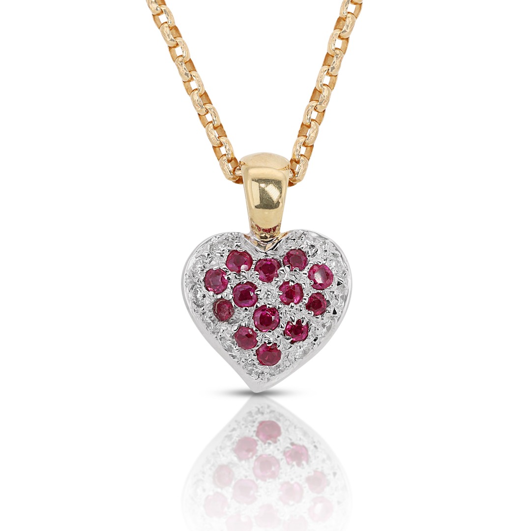 Dazzling 0.55ct Ruby and Diamond Pendant in 18K Yellow Gold - SP-YG ...