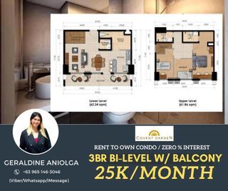 FOR SALE! 3BR bi level unit w/ balcony 25K Monthly RFO Rent to own Condo in Metro Manila nr CUBAO, UBELT, LRT VMAPA, SM Sta. Mesa ORTIGAS,
