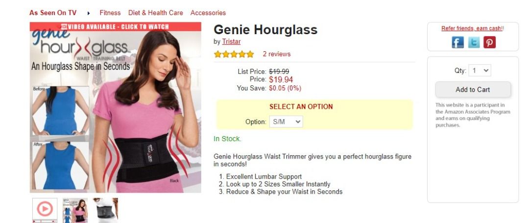 Genie Hourglass Waist Training Belt, Sports Equipment, Other Sports  Equipment and Supplies on Carousell
