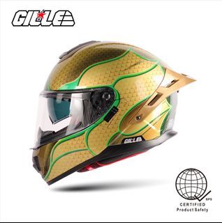 GILLE 883 Falcon Aquaman Design Full Face Dual Visor Helmet for Motorcycle
