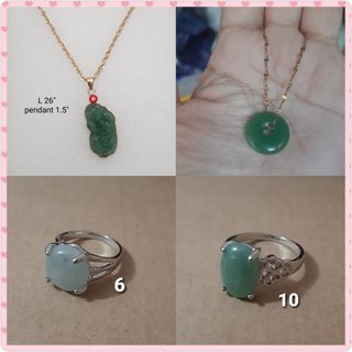 Jade jadeite necklace emerald green stone ring  Japan ring pixiu japan stone