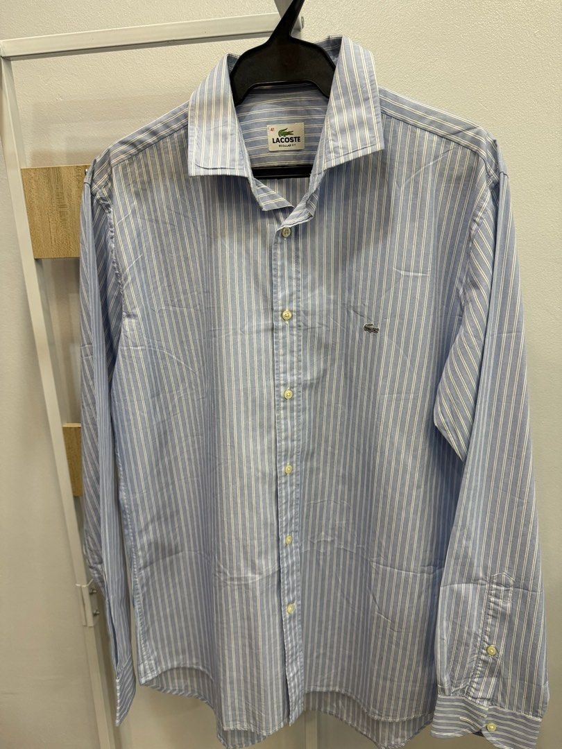 Lacoste Blue stripe Longsleeve (41) (Category: Formal Shirts) located in San Juan City. Submitted by danielnavvvvarro (Listing ID 1290369804, Image 1). Description: ‼️ READ ME ‼️ - Dimes: L 30 x W 21 - 41 on tag - Shipping shouldered by the buyer - MOP: Gcash/BPI - 2 days reservation MAX. - STRICTLY NO RETURNS, REFUNDS, CANCELLATIONS 📌COMING FROM BINONDO MANILA 📌SHIPPING SHOULDERED BY BUYER 📌CAN DO GRAB/LALAMOVE/ OTHER COURIERS 📌JT&T/ OTHERS 