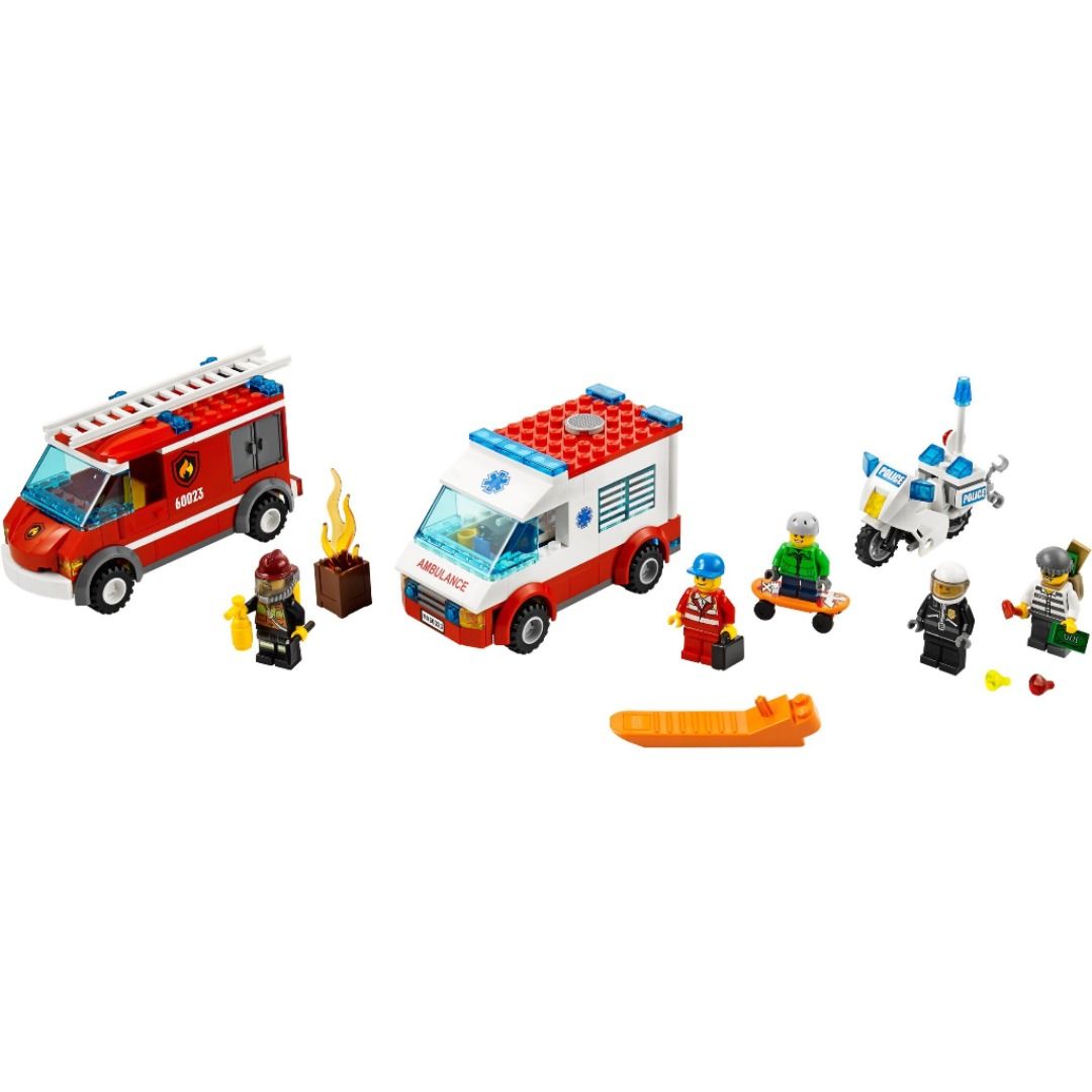 Lego 60023 City Starter Complete Built Set with Minifigure and Manual Ambulance Fire truck Police Motorcycle