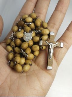 Made in Jerusalem vintage olive wood rosary