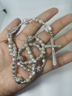 Made in Vatican Rome beautiful Indian beads silver plated rosary