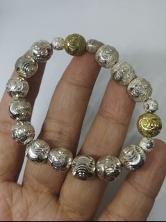 Made in Vatican Rome beautiful Indian beads silver plated rosary bracelet