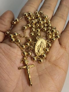 Made in Vatican Rome beautiful gold Stainless Steel necklace rosary