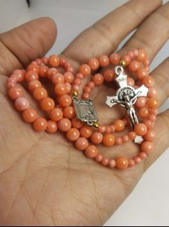 Made in Vatican Rome Italy pink corales rosary