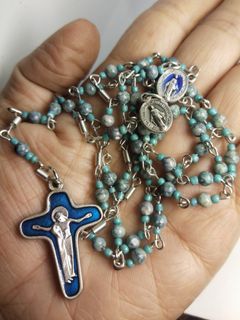 Made in Vatican Rome vintage turquoise beads rosary