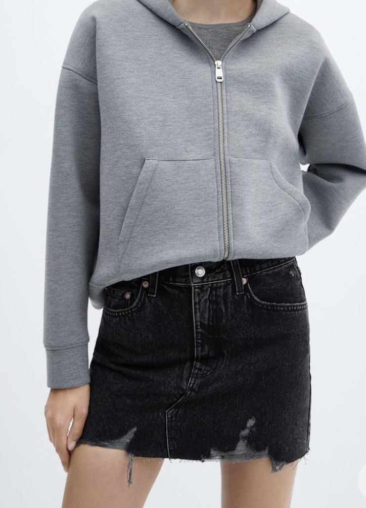 Mango Denim Skirt (Category: Skirts) located in Cebu City. Submitted by styleoptions (Listing ID 1290382880, Image 2). Description: Original Price: 1,995 Size: XXS (could fit up to size 26) Used once only Selling it low 🖤.