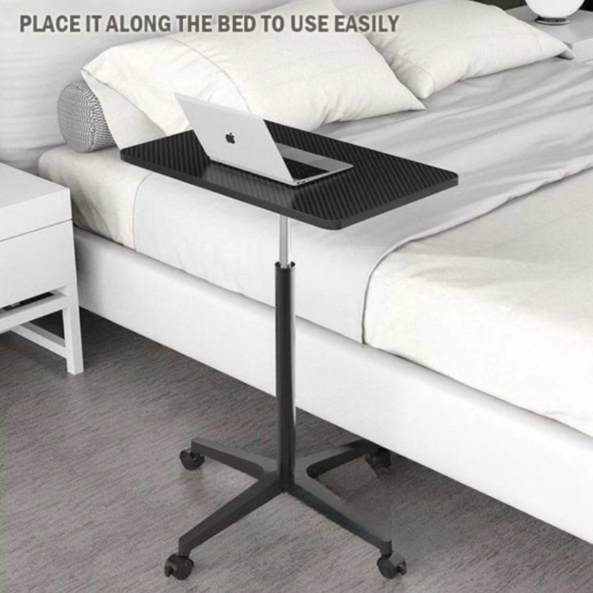Wheel Study Table Movable Table With Wheels | Adjustable Study Deck | Adjustable Computer ...