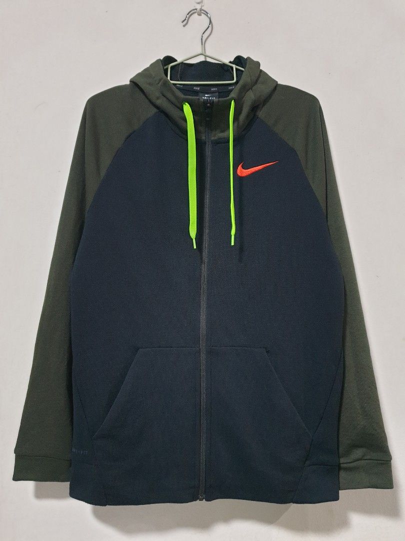 Nike Dri-Fit Hoodie Full zipper. hoody Sweater Sweatshirt Training Green  Army, Men's Fashion, Tops & Sets, Hoodies on Carousell