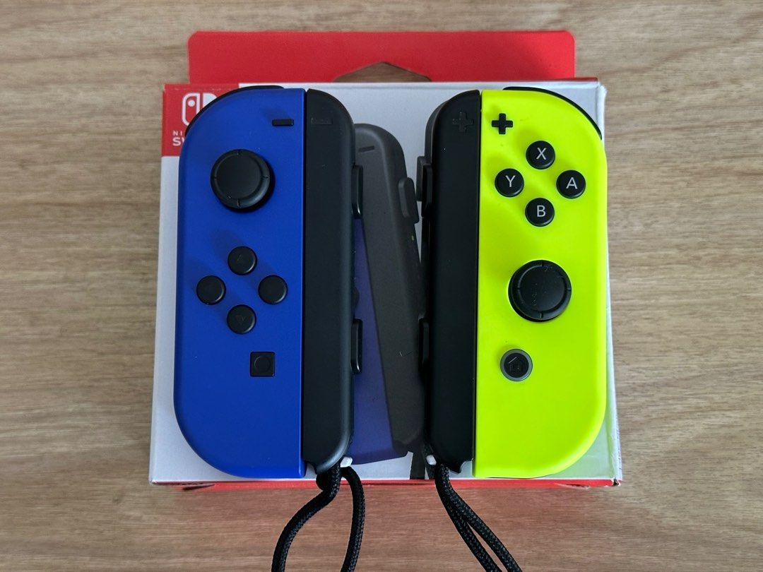 Yellow and store blue joycons