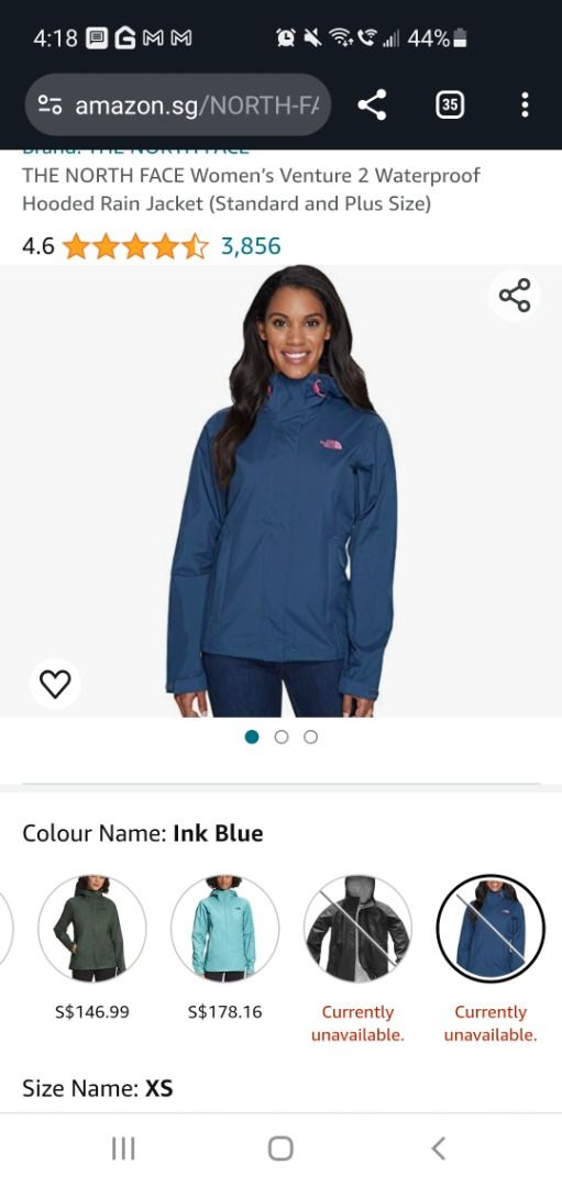 North Face Venture 2 rain jacket in cobalt blue Sports Equipment Hiking Camping on Carousell