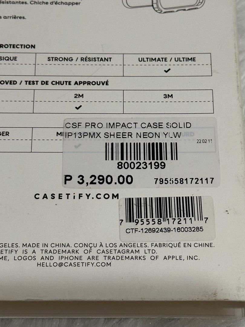 Preloved| Original Casetify | Iphone 13 Pro Max Case (Neon Yellow) (Category: Cases & Sleeves) located in Manila. Submitted by eckac (Listing ID 1290445971, Image 3). Description: RFS: Phone Upgraded ❗️Bought it from Beyond the Box and it was originally P3,290 with the price on the box. •With Box Willing to provide more pictures for evidence! Mode of Payment: Gcash Delivery Option: J&T, LBC, Lalamove (Shipping fee will be shouldered by the buyer)