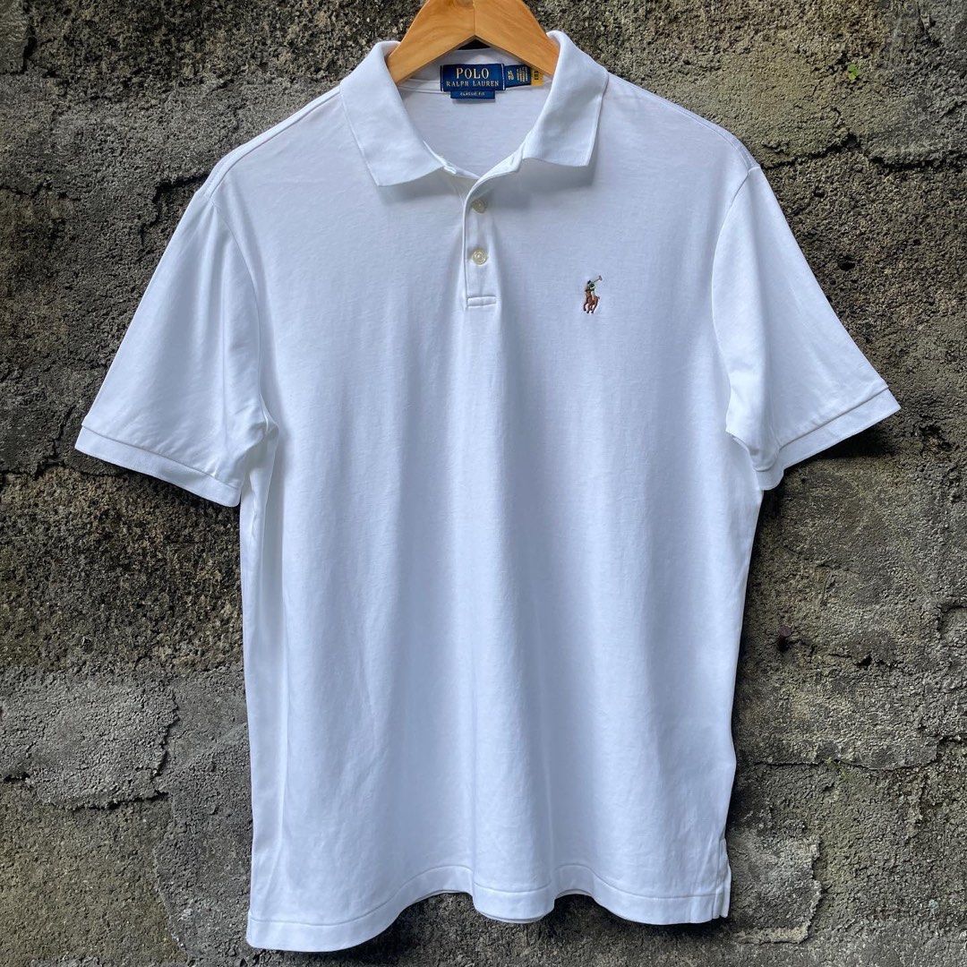 White and gold ralph lauren polo shirt hotsell