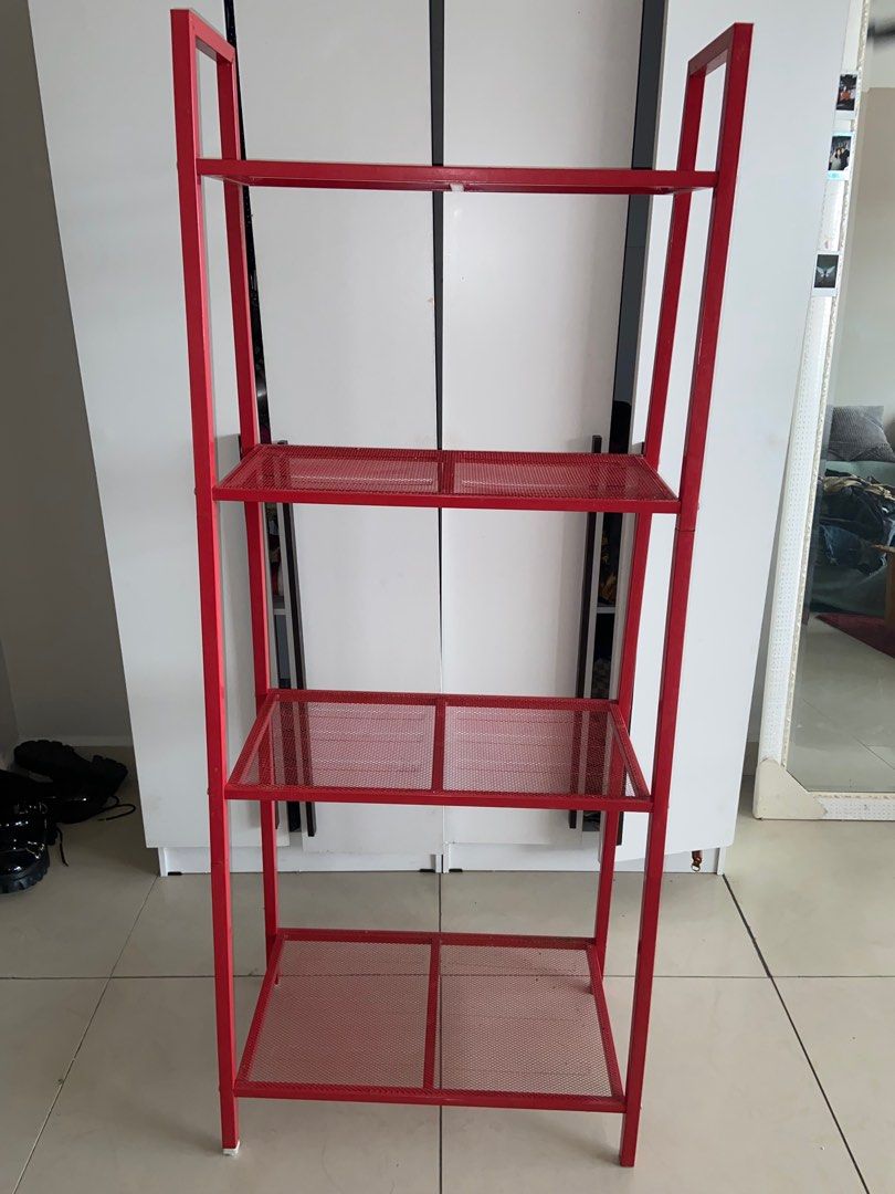 4 Tier Red Multipurpose Rack Shelf Shelves Storage House Home Deco ...
