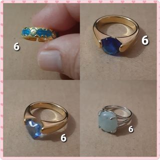 4 for 1k  Size 6 Japan Rings Gold tone japan stone