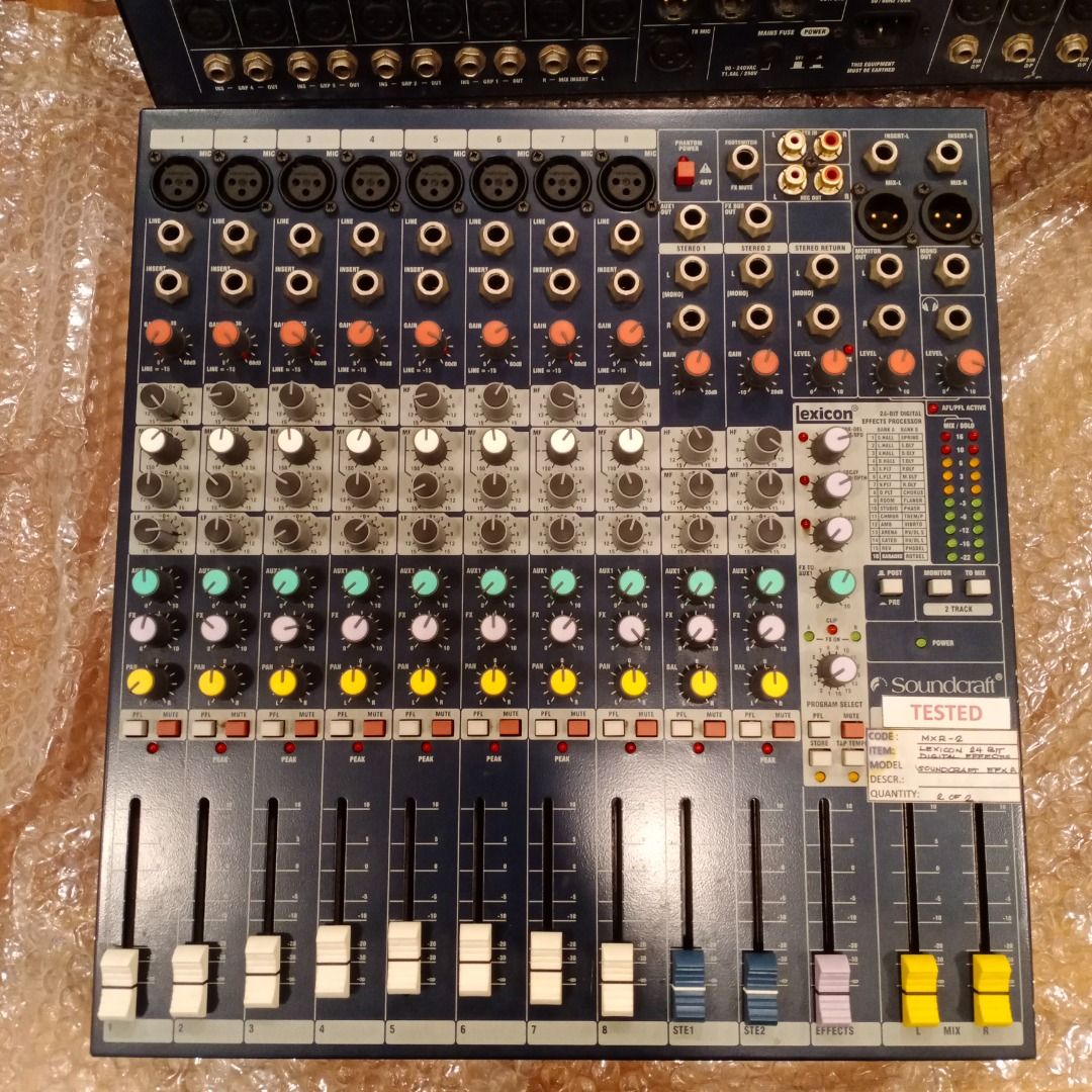 Soundcraft Mixers EFX8 (Category: Soundbars, Speakers & Amplifiers) located in Quezon City. Submitted by foxsquaredeals (Listing ID 1290379217, Image 1). Description: Used Original Soundcraft Mixers for Sale! Price: 12,000 Model: EFX8 Remarks: No issue. No power cable. For full specs, please visit: https://www.soundcraft.com/en/products/efx8 RFS: Used for previous business. Own pick up/ SF shouldered by buyer. MOP: Cash upon pick up, BDO, Chinaba