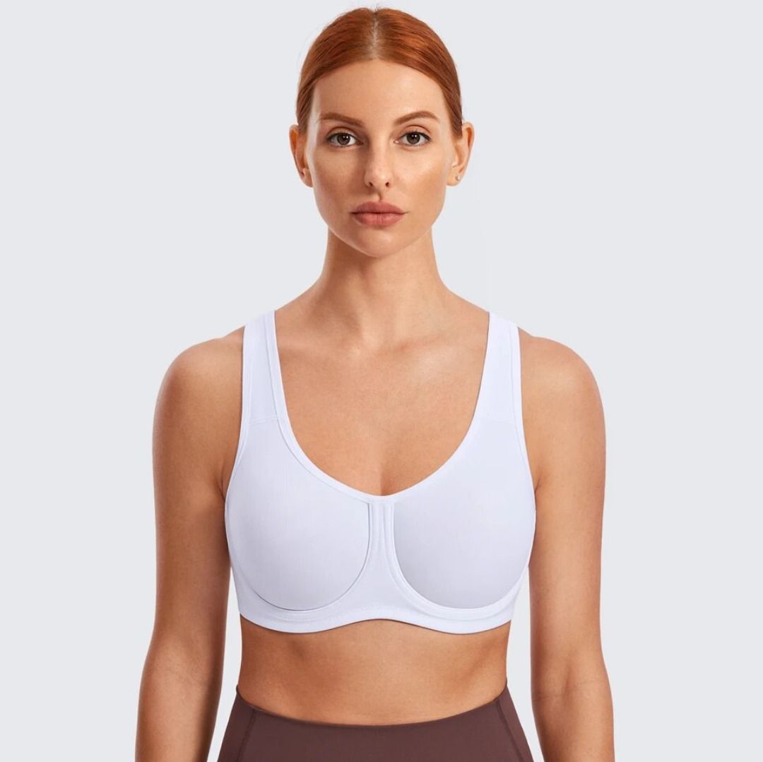 SYROKAN Sports Bra Women Max Control High Support Plus Size Underwire Gym  Fitness Tops Activewear Beathable Yoga Curve Underwear, 女裝, 運動服裝- Carousell