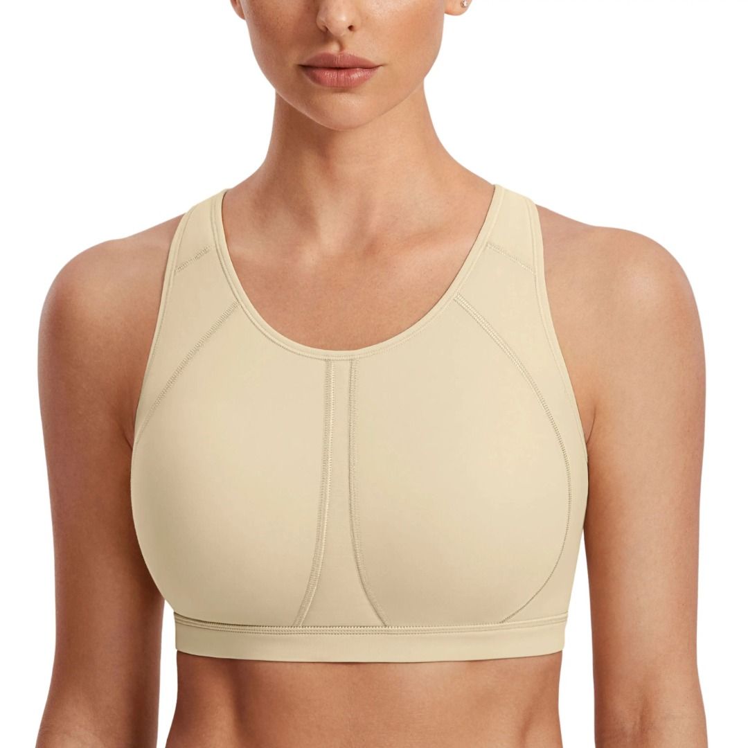 SYROKAN Women's High Impact Padded Supportive Wirefree Full Coverage Sports  Bra Female New Top Bralette Underwear Athletic, 女裝, 運動服裝- Carousell