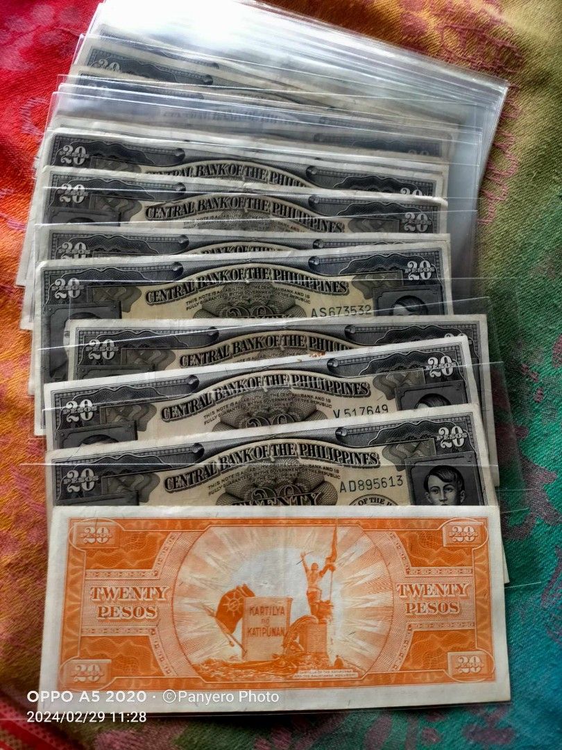 Twenty pesos english series old philippine bills hobbies toys