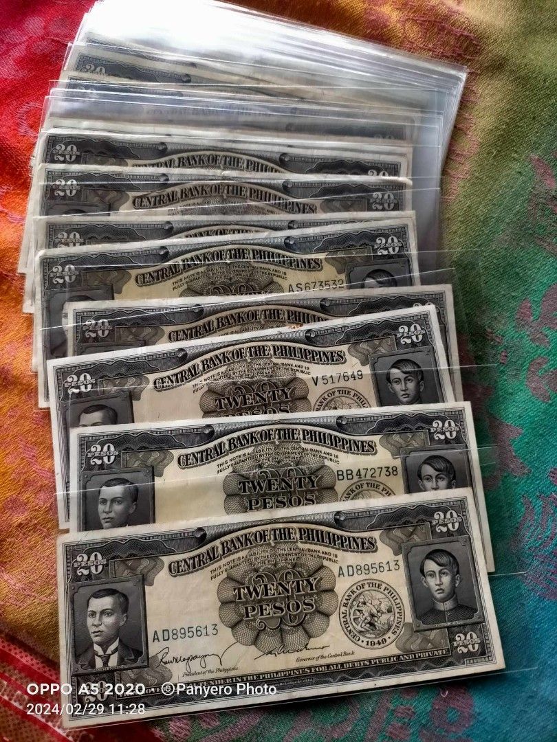 Twenty pesos english series old philippine bills hobbies toys