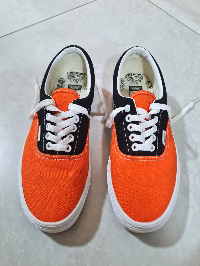 Vans Era Skeleton Printing Retro Casual Canvas Shoe Black Orange Colourblock Women s Fashion Footwear Sneakers on Carousell