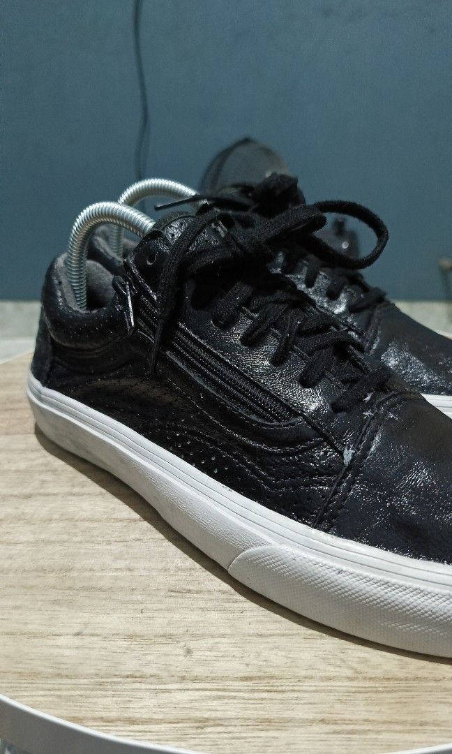 Black Vans With Zipper Black Vans Zipper Vans Old Skool Leather