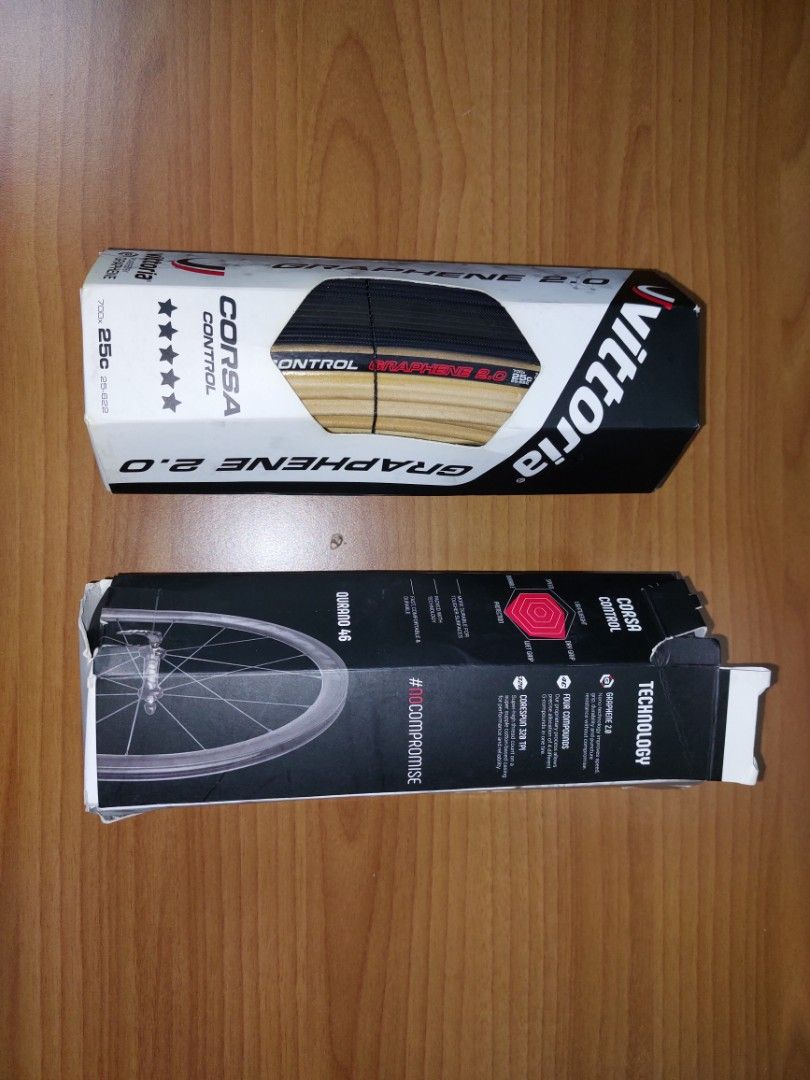 Victoria Corsa Control Clincher Tyres (Category: Bicycles) located in Quezon City. Submitted by tech.crew828 (Listing ID 1290331490, Image 3). Description: Brand New in Box Price Php3,000.00 per Piece 700c x 25 Road Bike Tyres Stores as Spares RFS : Upgraded to Tubeless.