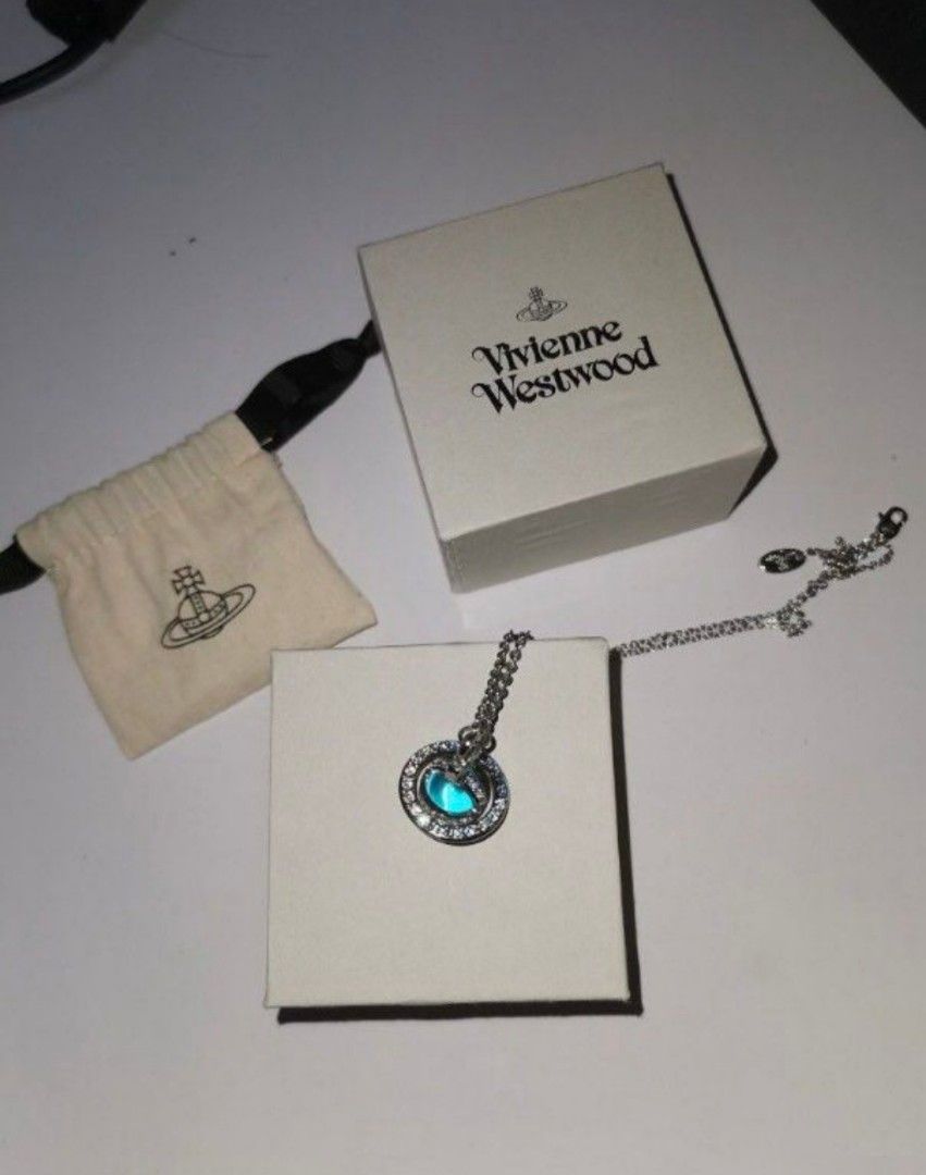 Vivienne westwood store blue skull necklace