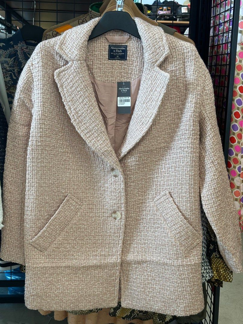 Abercrombie pink coat hot sale