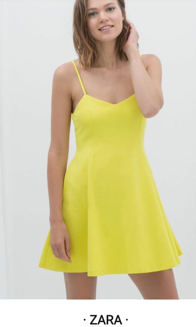 zara yellow fitted dress Modest White Dress – FEHRNVI main image 1